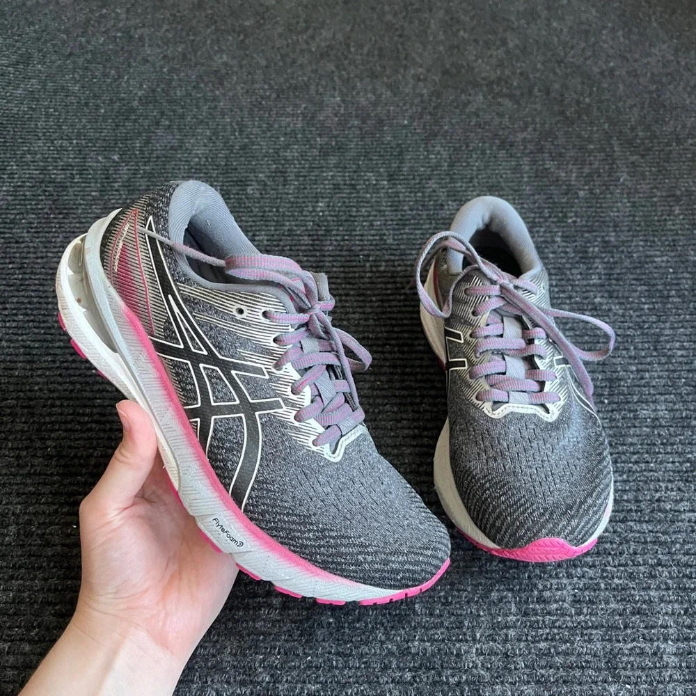 ASICS GT-2000 10 Running Shoes Womens 6.5 Grey Pink Good Stability Sneakers